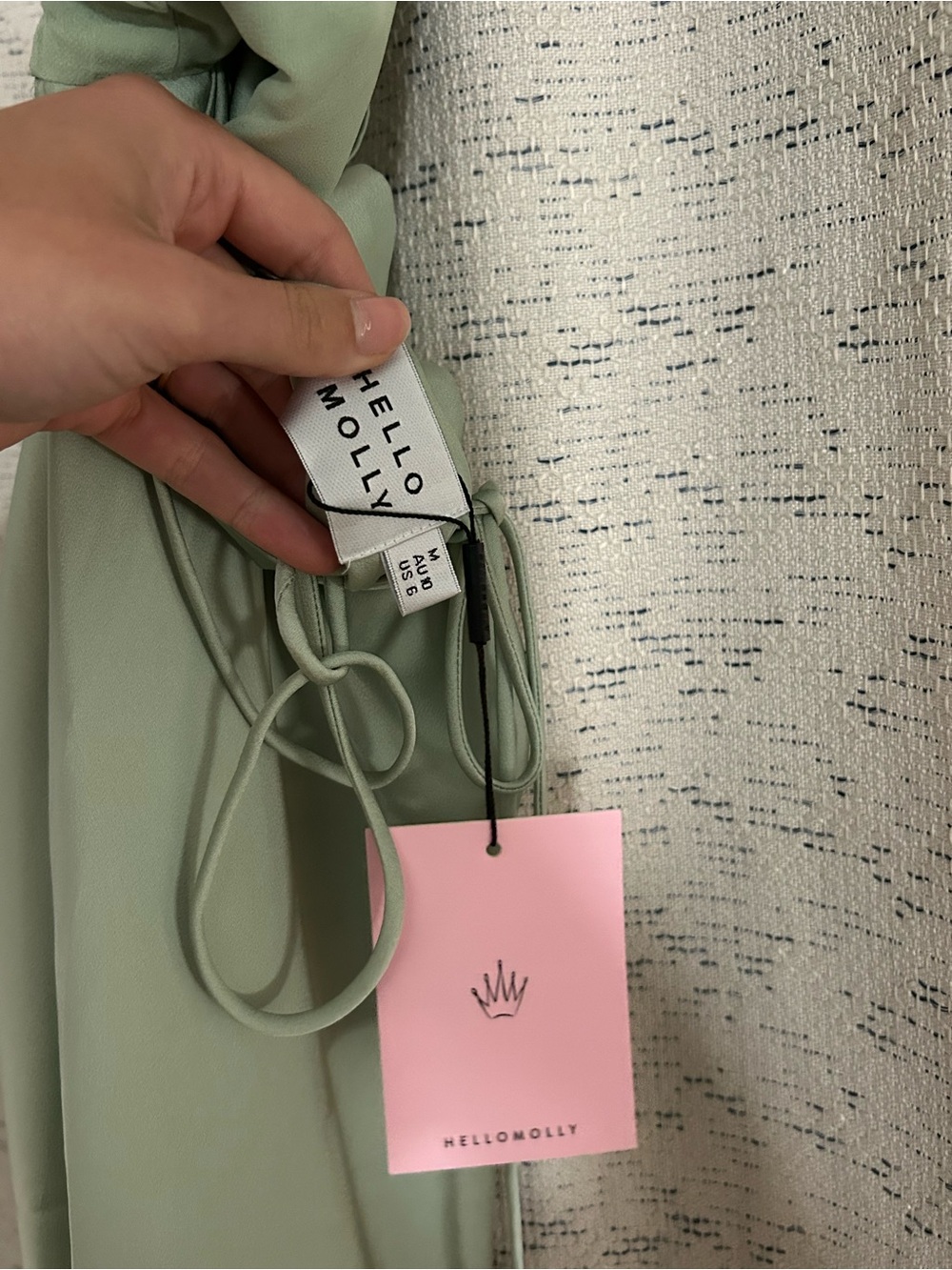 Hello Molly Sage Satin Halter Maxi Dress - Picture 4 of 4